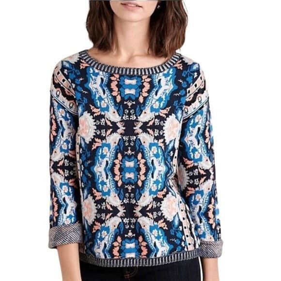Moth Multicolor Cabine Kaleidoscope Long Sleeve Sweater Size M - Picture 1 of 8